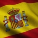 closeup shot of realistic waving flag of spain with interesting textures